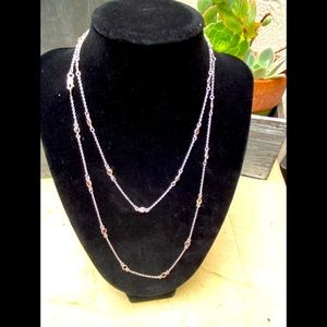 Tanzanite chips endless necklace 36 inches